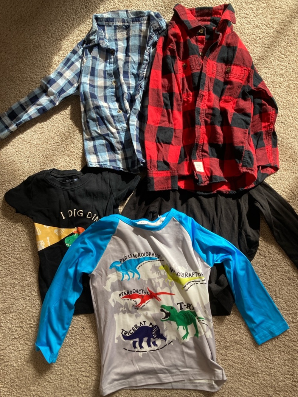 Boys 4/5T Bundle: 2 button down, 2 long sleeve &1 short sleeve